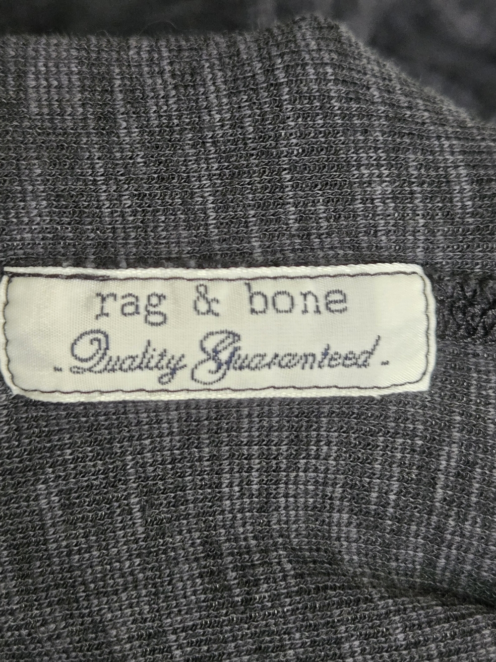 rag & bone Women's Charcoal Ribbed Long-Sleeve Tee - Picture 7 of 7